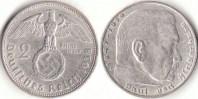 2 Reichsmark 1938 Deutsches Reich Hindenburg A ss
